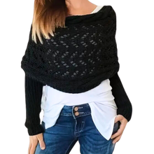 Cargar imagen en el visor de la galería, Jersey de punto calentito -Negro - Ozerty