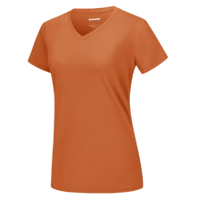 Cargar imagen en el visor de la galería, Camiseta de refrigeración instantánea para mujer con cuello de pico
 -Naranja oscuro - Ozerty