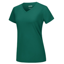 Cargar imagen en el visor de la galería, Camiseta de refrigeración instantánea para mujer con cuello de pico
 -Verde esmeralda - Ozerty