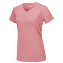 Cargar imagen en el visor de la galería, Camiseta de refrigeración instantánea para mujer con cuello de pico
 -Rosa grisáceo - Ozerty