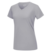 Cargar imagen en el visor de la galería, Camiseta de refrigeración instantánea para mujer con cuello de pico
 -Gris claro - Ozerty