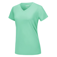 Cargar imagen en el visor de la galería, Camiseta de refrigeración instantánea para mujer con cuello de pico
 -Verde menta - Ozerty