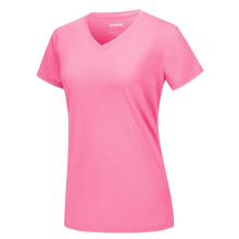 Cargar imagen en el visor de la galería, Camiseta de refrigeración instantánea para mujer con cuello de pico
 -Rosa Rojo - Ozerty