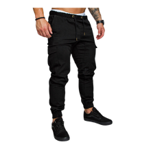 Cargar imagen en el visor de la galería, Pantalones cargo Slim Fit para hombre
 -Negro/MNegro/LNegro/XLNegro/XXLNegro/3XLNegro/4XLNegro/5XL - Ozerty