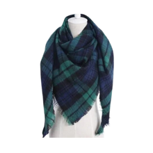 Cargar imagen en el visor de la galería, Bufanda de cashmere con tacto de lana de angora y diseño tartán
 -Berlín - Ozerty