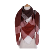 Cargar imagen en el visor de la galería, Bufanda de cashmere con tacto de lana de angora y diseño tartán
 -Bucarest - Ozerty