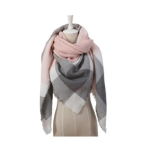 Cargar imagen en el visor de la galería, Bufanda de cashmere con tacto de lana de angora y diseño tartán
 -Venecia - Ozerty