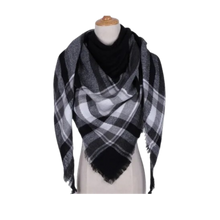 Cargar imagen en el visor de la galería, Bufanda de cashmere con tacto de lana de angora y diseño tartán
 -Viena - Ozerty