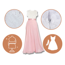 Cargar imagen en el visor de la galería, Vestido coqueto de gasa y encaje estilo campiña
 - Ozerty