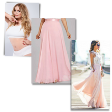 Cargar imagen en el visor de la galería, Vestido coqueto de gasa y encaje estilo campiña
 - Ozerty