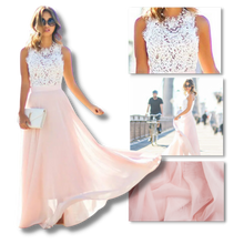 Cargar imagen en el visor de la galería, Vestido coqueto de gasa y encaje estilo campiña
 - Ozerty