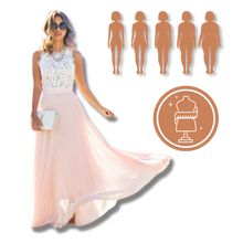 Cargar imagen en el visor de la galería, Vestido coqueto de gasa y encaje estilo campiña
 - Ozerty