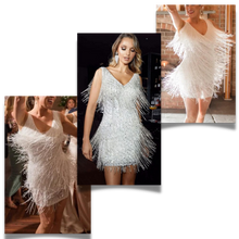 Cargar imagen en el visor de la galería, Vestido de lentejuelas con cuello de pico
 - Ozerty