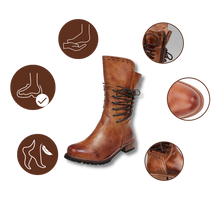 Cargar imagen en el visor de la galería, Botines vintage de cuero PU
 - Ozerty