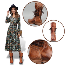 Cargar imagen en el visor de la galería, Botines vintage de cuero PU
 - Ozerty