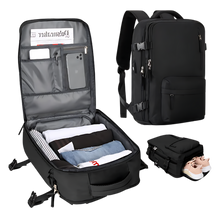 Cargar imagen en el visor de la galería, Mochila de viaje impermeable con carga USB
 -Negro - Ozerty