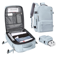 Cargar imagen en el visor de la galería, Mochila de viaje impermeable con carga USB
 -Azul - Ozerty