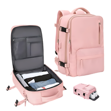 Cargar imagen en el visor de la galería, Mochila de viaje impermeable con carga USB
 -Rosa - Ozerty