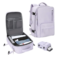 Cargar imagen en el visor de la galería, Mochila de viaje impermeable con carga USB
 -Violeta - Ozerty