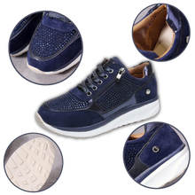 Cargar imagen en el visor de la galería, Zapatillas con cuña y cristales strass
 - Ozerty